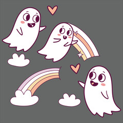 Halloween. Halloween Icon Set. Halloween set clipart vector. Halloween Flat Design Icon Set. Set of Halloween Pumpkins Silhouette. Halloween cartoon vector.