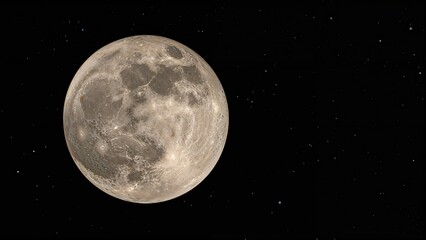 Fototapeta premium Night close-up capturing the entire moon