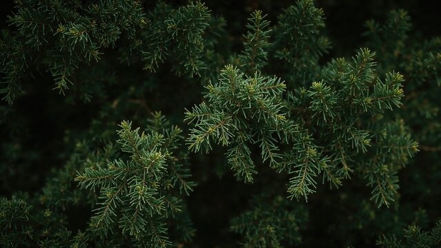 Zoomed-in image showcasing dense green thuja branch details