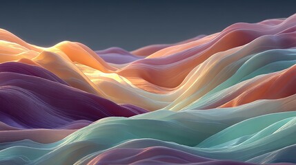 Pastel Wave Lines Abstract Background