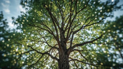 Obraz premium Blurred Background Featuring Tree Lights in Daylight Bokeh