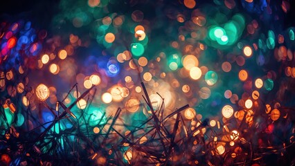 Radiant out-of-focus lights in various colors