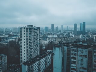 Bleak urban landscape, scenery, view, scene, paysage, cityscape