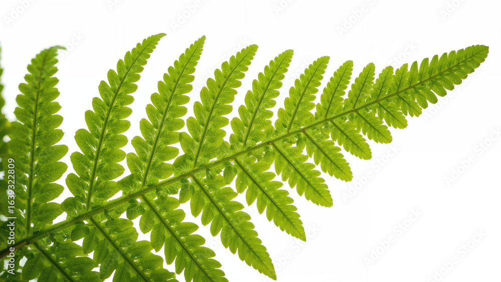 Aufkleber big fern frond isolated on a white backdrop with empty space for text.