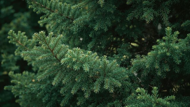Close-up of a Chamaecyparis Lawsoniana Branch with Dense Foliage - Powered by Adobe