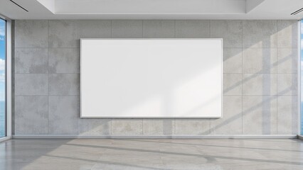 Huge advertising board template against a clear blue sky