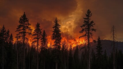 Obraz premium Personal encounter with forest fires in remote areas