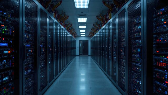 Photo showing a facility with multiple data servers