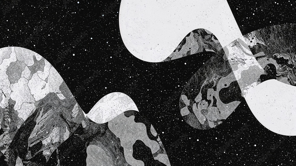 Poster unique abstract design in grayscale for background