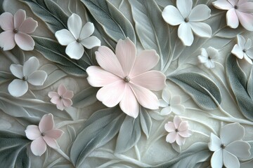 Ornate floral design in muted colors.