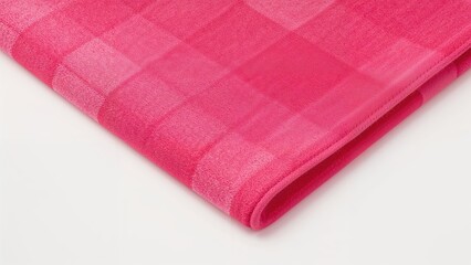 Vivid pink tartan design set against a white background