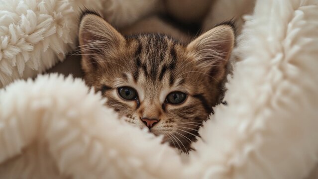 He is cozily wrapped up.