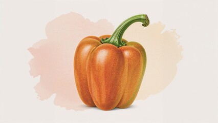 Obraz premium Watercolor painting of a spicy chili pepper on a textured wash