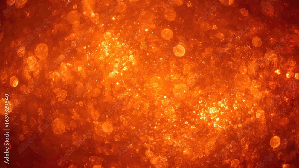 Poster abstract orange and red bokeh background with bright horizontal design
