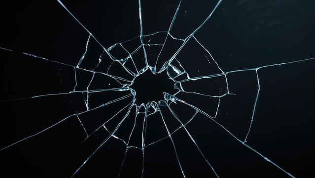 Extensively cracked phone display glass background