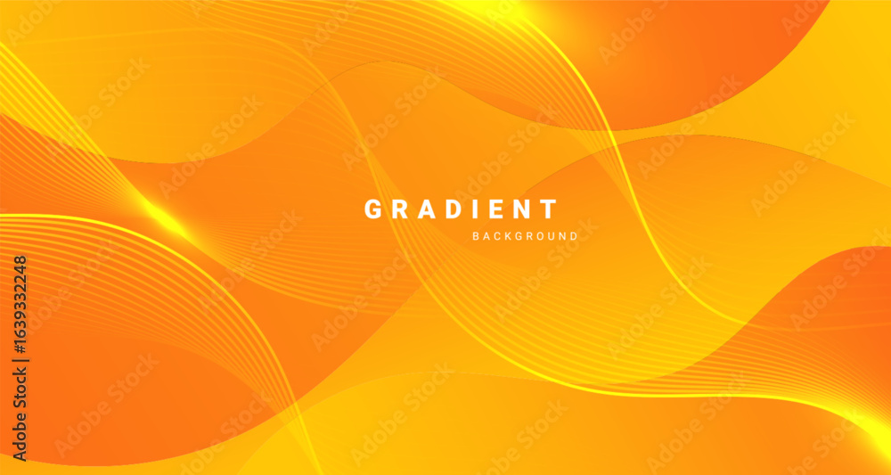 Poster orange wavy abstract background with smooth lines
