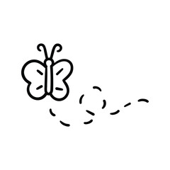 Hand drawn butterfly outline element icon