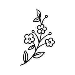 Hand drawn flower outline element icon