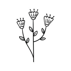 Hand drawn flower outline element icon
