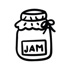 Hand drawn jam bottle outline element icon