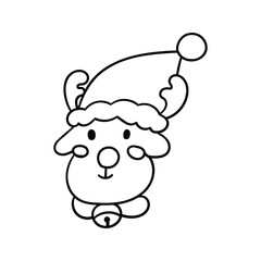 Hand drawn reindeer outline element icon