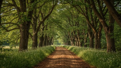 Naklejka premium Arched Tunnel Formed by Tree Branches