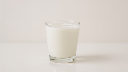Fresh milk served in a glass with extensive background for artwork