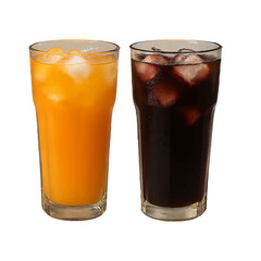 Two Glasses of Iced Beverages