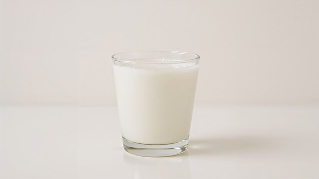 Fresh milk served in a glass with extensive background for artwork