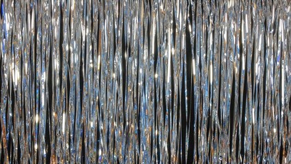 Shiny Silver Fringe LED Curtain Ideal for Parties and Holidays