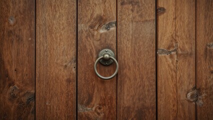Fototapeta premium Aged wooden entrance with metal handles