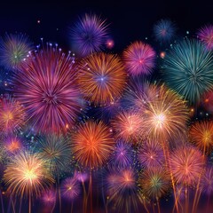 Fototapeta premium night fireworks celebration background