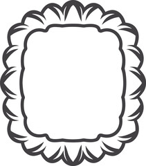 Fototapeta premium Hand drawn decorative frame vector illustration, simple black and white line art, minimalist square border design, doodle ornamental frame for invitations, cards, and decorative projects
