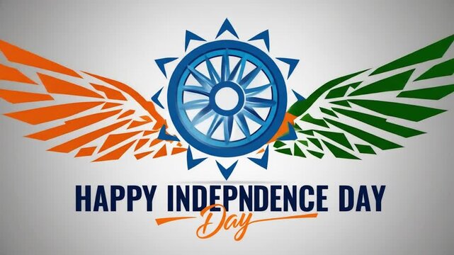 happy independence day India. 3d Ashoka chakra with Indian flag. vector illustration design