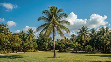 Lovely Coconut Palm Standing Tall in Nature