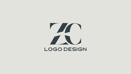 Minimal ZC Monogram Logo Design | Modern Stylish ZC Lettermark Branding for Premium Businesses