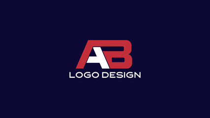  Stylish AB monogram logo design in bold red and white with modern typography on dark background, perfect for business branding, company identity, and marketing use.