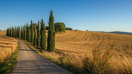 Fototapeta premium Charming fall setting on a quiet country lane