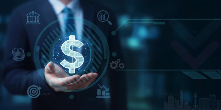 Cost Saving and Budget Management Concept with Virtual Icon for Financial Planning