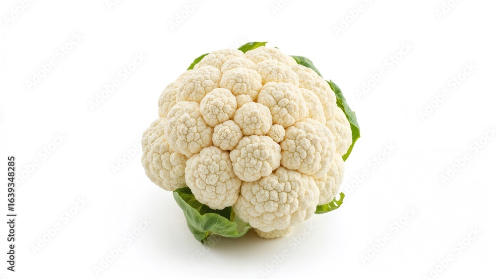 Poster single cauliflower displayed against a solid background with cutout path