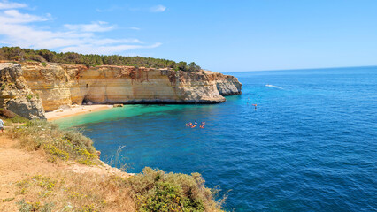Algarve Landscape, Portugal. View of the Atlantic Ocean Coastline
