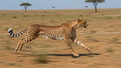 Cheetah dashing at top pace