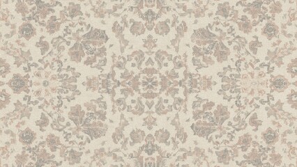 Abstract vintage floral pattern with carpet texture collage