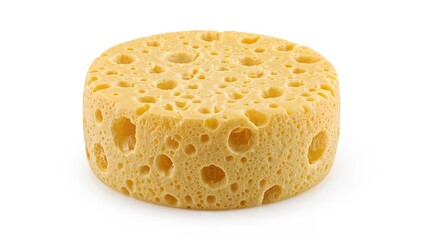 Generative AI depiction of a holey cheese slice on a white surface