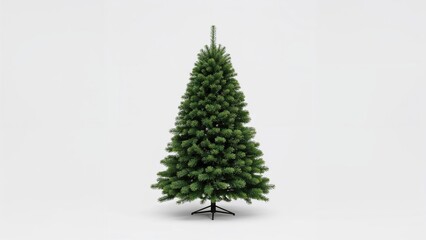 Festive evergreen tree on a plain white surface