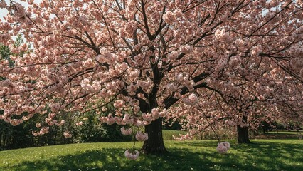 Apricot Tree Covered with Flowers in Spring
