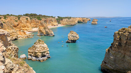 Fototapeta premium Algarve Landscape, Portugal. View of the Atlantic Ocean Coastline