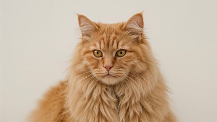 Upright image of a fluffy orange cat