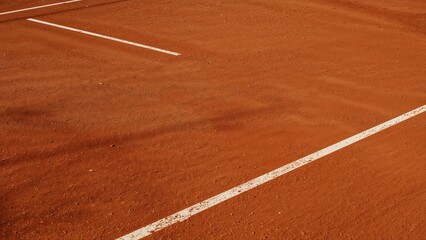 Flat tennis court area