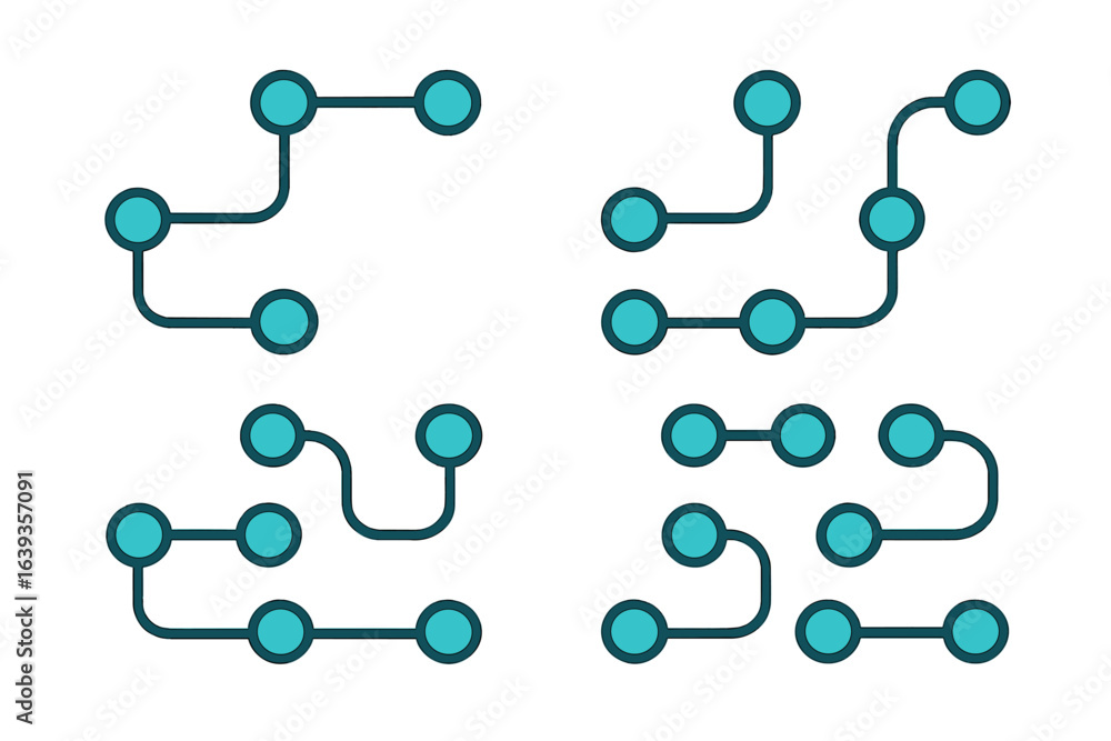 Aufkleber abstract network designs with interconnected dots in a symmetrical format showcasing creativity and 